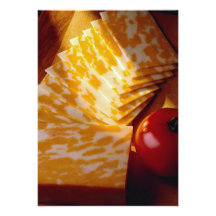 Marble cheeser and a fresh ripe tomato personalized invite