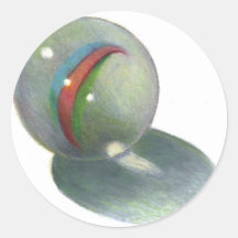 MARBLE IN COLOR PENCIL: REALISM ART ROUND STICKERS