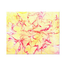 Marbled Art, Red and Yellow Wrapped Canvas Art Canvas Prints