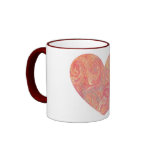 Marbled Pink Swirl Heart Cup Mug