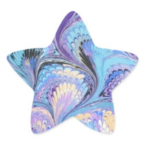 Marbled Star Shaped Sticker