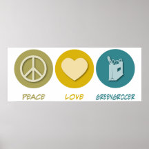 Marchand de légumes d'amour de paix posters