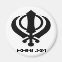 Marchandises sikhes de conception de Khanda Khalsa Aimant