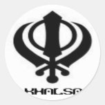 Marchandises sikhes de conception de Khanda Khalsa Autocollants Ronds