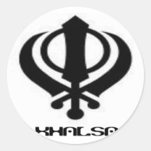 Marchandises sikhes de conception de Khanda Khalsa Autocollants Ronds
