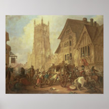 Marché de Cirencester, avec l'abbaye et le K Affiches