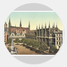Marché I., photo magnifique de Lübeck, Allemagne Adhésif Rond