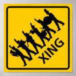 Marching Band Crossing Highway Sign posters