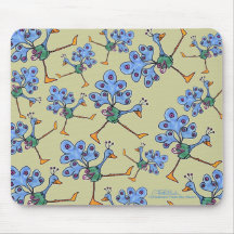Marching Peacock collage Mouse Pads