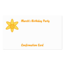 March's  Birthday Party-Customize Business Cards