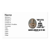 Marcus Aurelius Very Little Needed Make Happy Life Business Card Templates