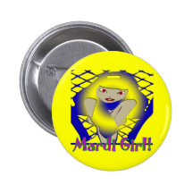 mardi girl pinback button