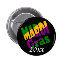 Mardi Gras 20xx Party Button