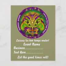 Mardi Gras 4.5" x 5.6" Please View Notes Full Color Flyer