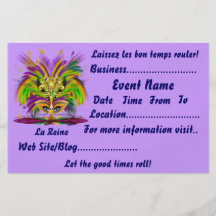 Mardi Gras 5.5" x 8.5" Landscape Please View Notes Full Color Flyer