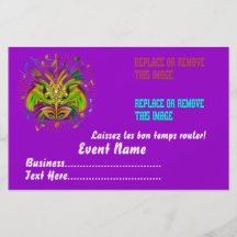 Mardi Gras 5.5" x 8.5"  Portrait View Notes Please Flyer
