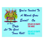 Mardi Gras 6.5" x 8.75" Landscape Plse View Notes Custom Announcements