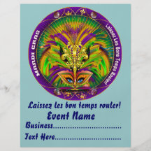 Mardi Gras 8.5" x 11" Please View Notes Flyer Design