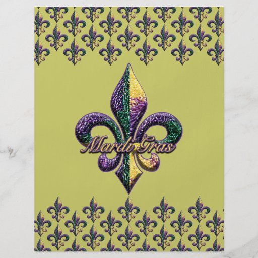 Mardi Gras bead Fleur de lis 2 Flyers