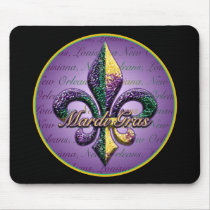 Mardi Gras bead Fleur de lis 2 Mousepad