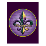 Mardi Gras bead Fleur de lis 2 Postcards