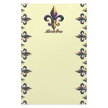 Mardi Gras bead Fleur de lis 2 stationery