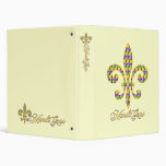 Mardi Gras bead Fleur de lis Binder