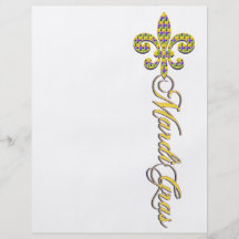 Mardi Gras bead Fleur de lis Flyer Design
