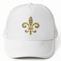 Mardi Gras bead Fleur de lis Mesh Hats