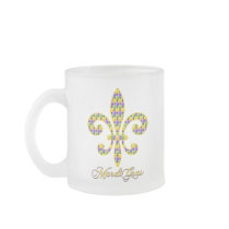 Mardi Gras bead Fleur de lis Mug