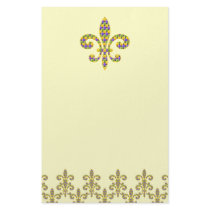 Mardi Gras bead Fleur de lis Custom Stationery