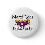 Mardi Gras Beads And Boobies Buttons