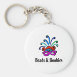 Mardi Gras Beads And Boobies Key Chains