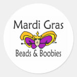 Mardi Gras Beads And Boobies Stickers