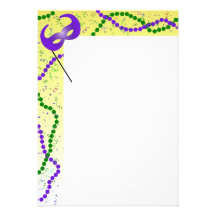 Mardi Gras Beads and Mask Border Custom Invites