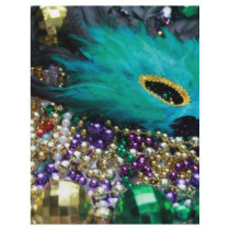 Mardi Gras Beads & Green Feather Mask Flyers