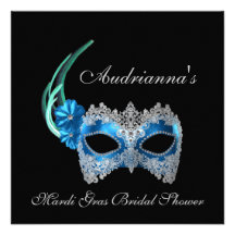 "Mardi Gras Bridal Shower" Invitations