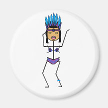 mardi gras carnaval dancer fridge magnet