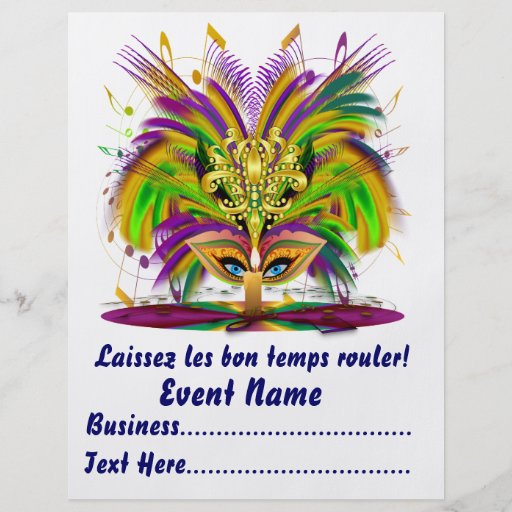 Mardi Gras Carvinal 8.5" x 11"  Please View Notes Full Colour Flyer