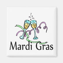Mardi Gras Champagne Fridge Magnet