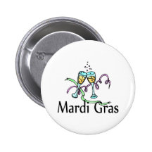 Mardi Gras Champagne Pinback Buttons