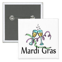 Mardi Gras Champagne Pinback Buttons