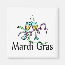 Mardi Gras Champagne Refrigerator Magnets