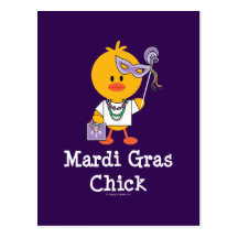 Mardi Gras Chick Postcard