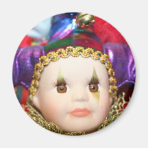 Mardi Gras clown doll magnet
