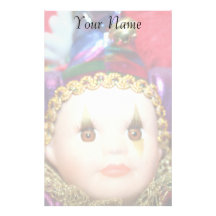 Mardi Gras clown doll stationary Stationery Design