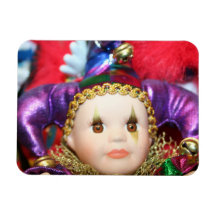 Mardi Gras clown Rectangular Magnets