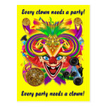 Mardi Gras Clown View Notes please Post Card