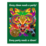 Mardi Gras Clown View Notes please Post Card