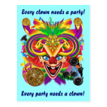 Mardi Gras Clown View Notes please Post Cards